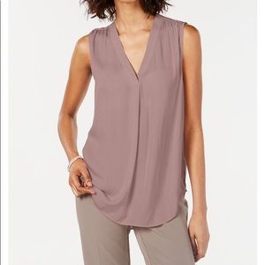 Alfani Satin V-Neck Tank Top - Blush